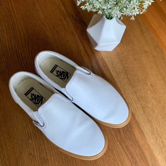 Brand new without box, white leather vans. - Picture 6 of 6